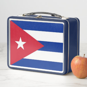 Buzón inoxidable metalizado con bandera de Cuba