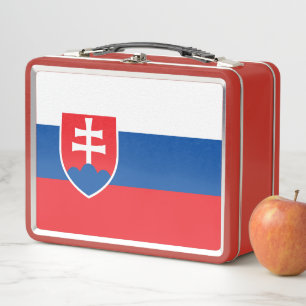 Buzón inoxidable metalizado con bandera de Eslovaq