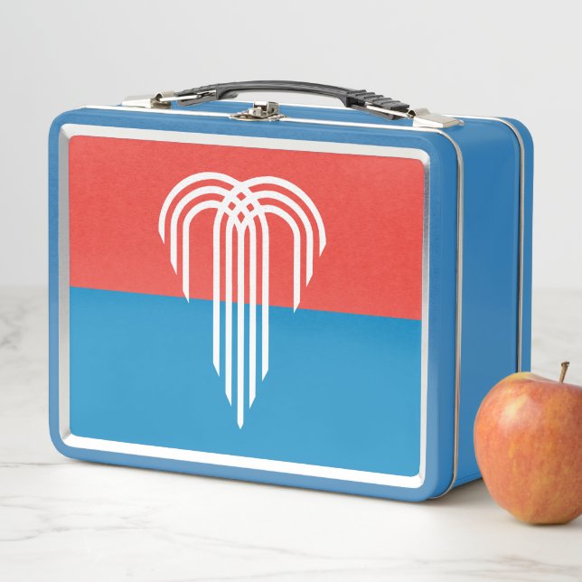 Buzón inoxidable metalizado con bandera de Kansas  (In situ)