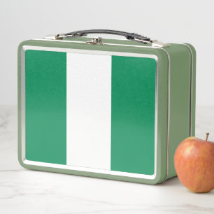 Buzón inoxidable metalizado con bandera de Nigeria