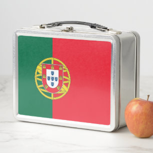 Buzón inoxidable metalizado con bandera de Portuga