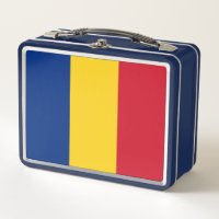 Buzón inoxidable metalizado con bandera de Rumania