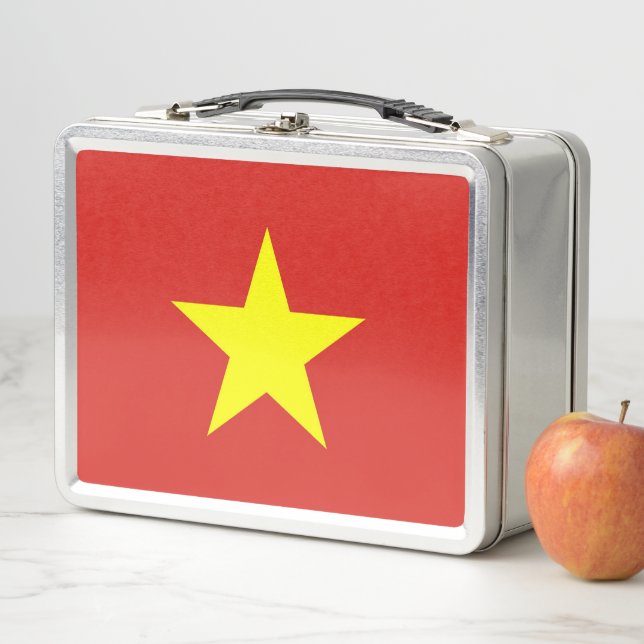 Buzón inoxidable metalizado con bandera de Vietnam (In situ)