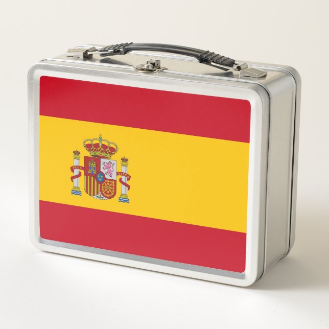 Buzón inoxidable metalizado con bandera española (Anverso)