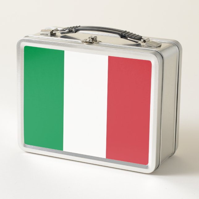 Buzón inoxidable metalizado con bandera italiana (Anverso)