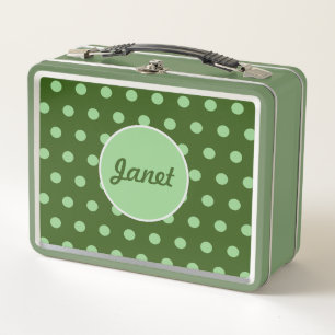 Buzón Metalizado de polka Dot personalizado (verde