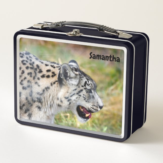 Buzón Metalizado del leopardo de la nieve (Anverso)