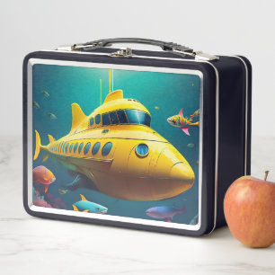 Buzón Metalizado submarino amarillo