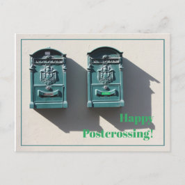 buzón verde postal feliz