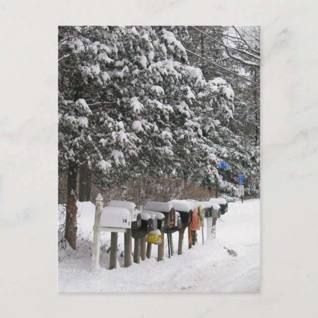 Buzones de invierno Tarjeta postal de vacaciones (Anverso)