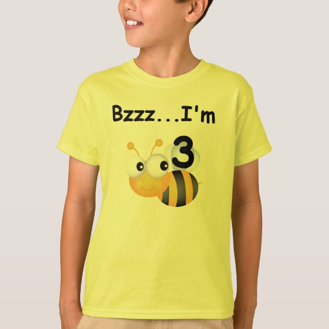 Buzz Bumblebee camisetas de tercer cumpleaños y re (Anverso)