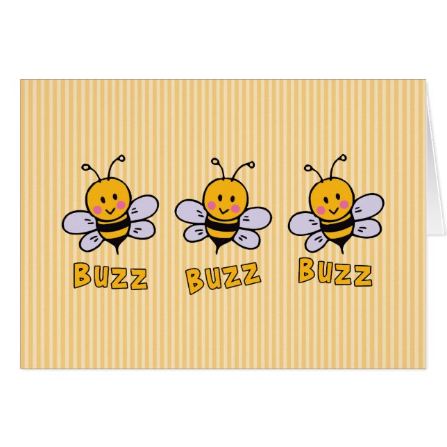 Buzz Buzz Bee Blank Card (Anverso (Horizontal))
