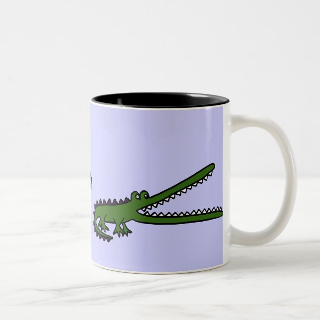 BV cocodrilo y taza divertidos de las huellas (Derecha)