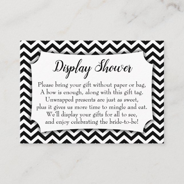 BW Chevron No Wrap Display Tarjeta de Regalo para  (Anverso)