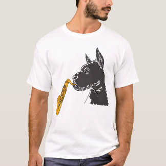 BW great dane que juega la camisa del saxofón