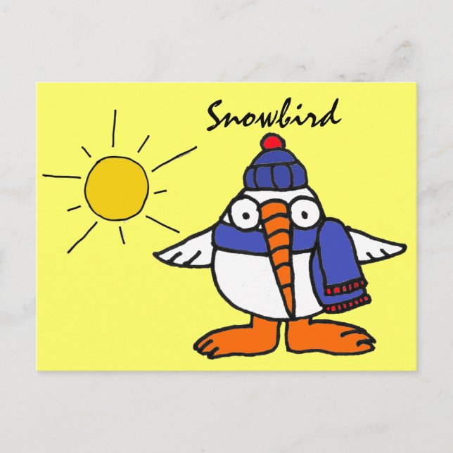 BW: Tarjeta postal divertida para Snowbird (Anverso)
