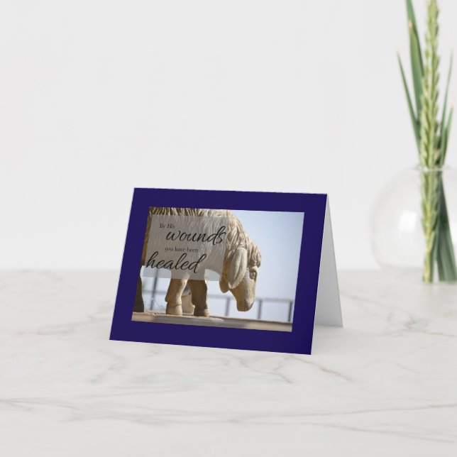 By His Wounds We are Healed Card (Anverso)