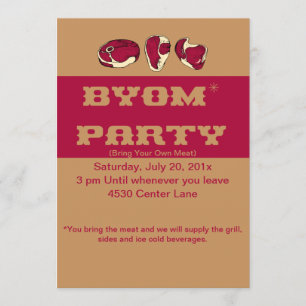 BYOM (Trae tu propia carne) Invitación a barbacoa