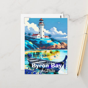 Byron Bay Australia Tarjeta Postal Arte de Viaje,