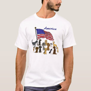 BZ banderas y camisa del americano de los perritos