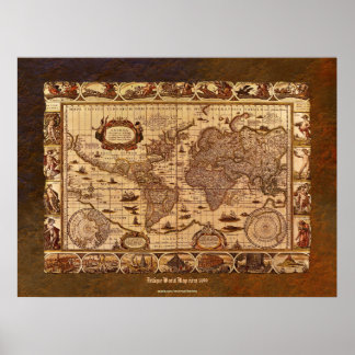 c1499 Mapa Mundial de Antigüedades Arte con Fronte