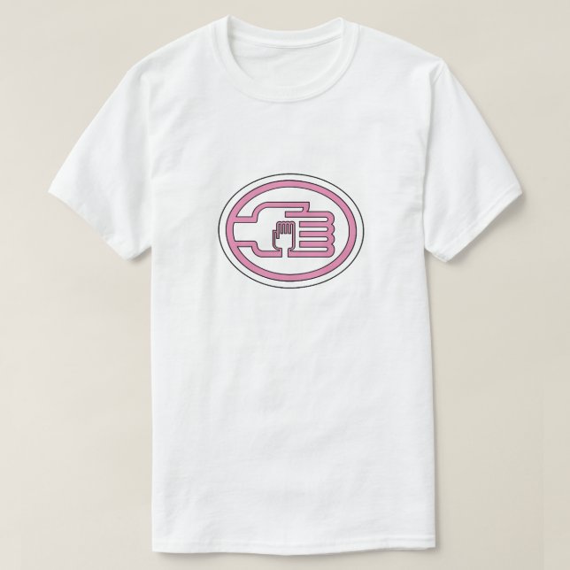 C2B: Contorno rosado: camiseta básica (Diseño del anverso)