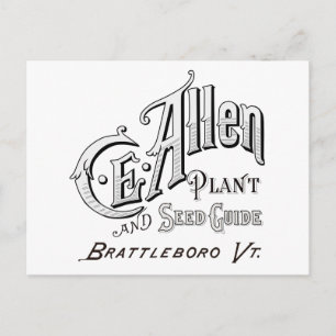 C.E. Tarjeta postal Allen Plant & Seed Guide 1894
