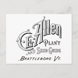 C.E. Tarjeta postal Allen Plant & Seed Guide 1894