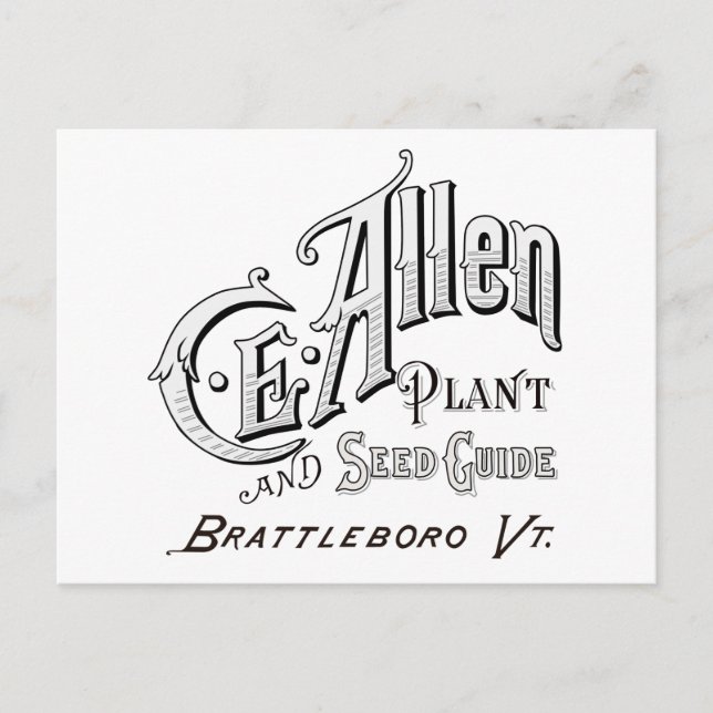 C.E. Tarjeta postal Allen Plant & Seed Guide 1894 (Anverso)