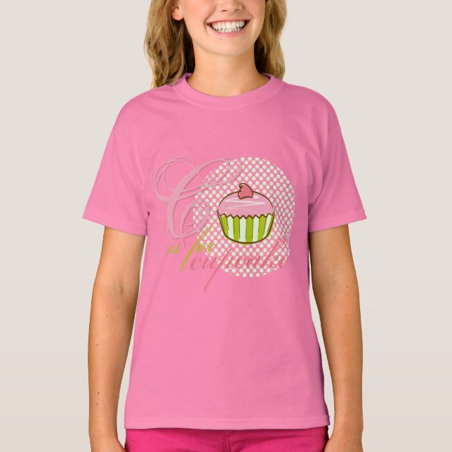 C Es Para Camiseta De Ringer Chicas De Cupcake (Anverso)