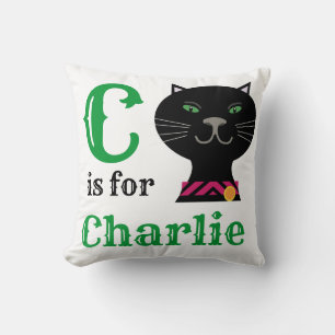 C es para Charlie bebé niño Almohada decorativa