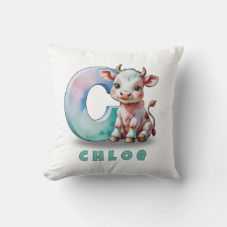 C es para vaca - Cojín decorativo para bebé