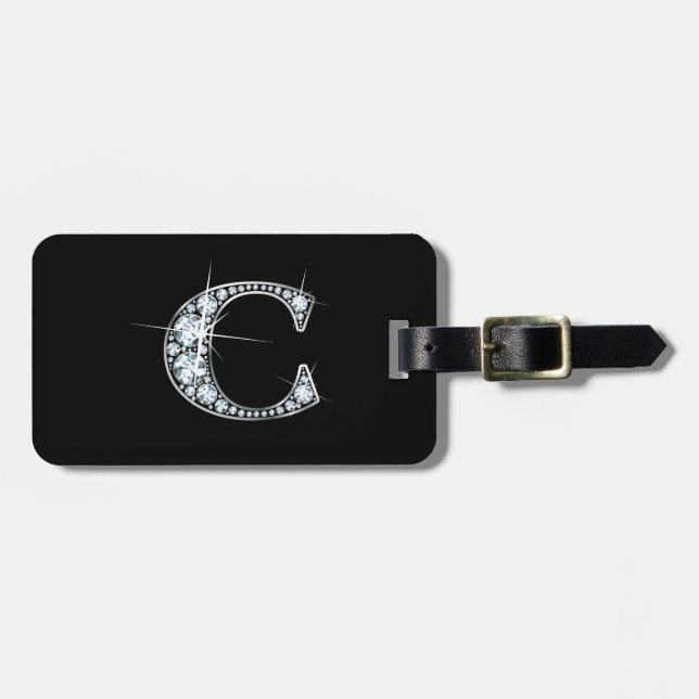 C Etiqueta de portaequipajes "Diamond Bling" (Frente Horizontal)