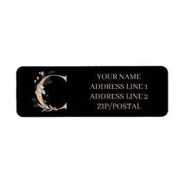 C Etiqueta personalizada de floral monograma