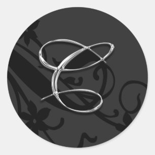 C Letra monograma Boda Pegatina de Sello para sobr