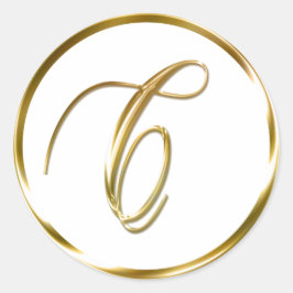 C Monograma Faux Gold Envelope O Sello Favorito