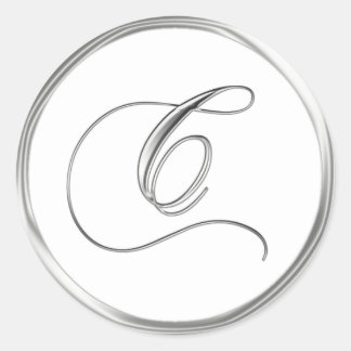 C Relleno De Letra Monograma Sobre Sello De Boda B