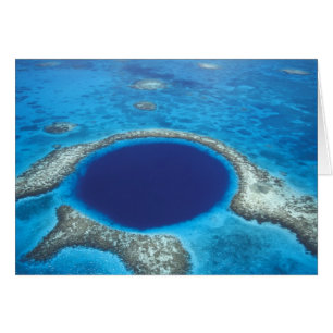 CA, Belice. Vista aérea de Blue Hole (diámetro
