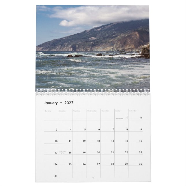 CA Hwy 1 calendario (Jan 2027)