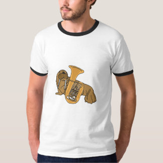 CA morsa que juega la camisa de la tuba