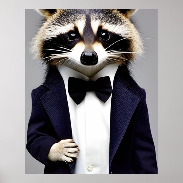 Caballero de Raccoon con un traje de arte en la pa (Frente)