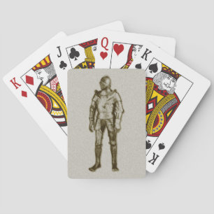 Caballero en brillantes cartas de juego de armas
