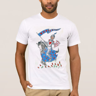 "Caballero en camiseta de la armadura brillante"