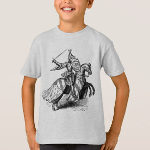 Caballero en la camiseta de un niño a caballo