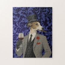 Caballero Galgo Elegante con Rompecabezas de Traje