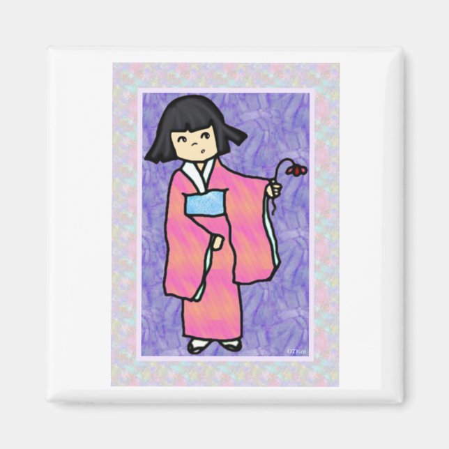 Caballero Kimi en un Kimono sosteniendo un imán fl (Frente)