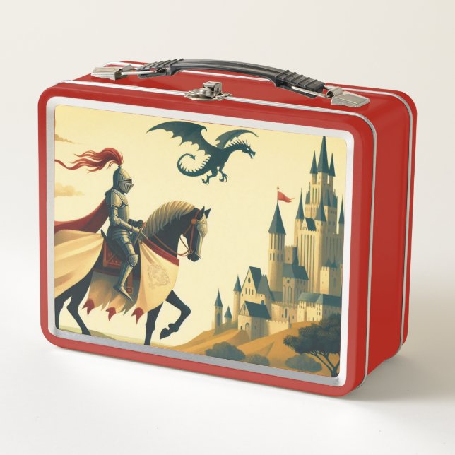Caballero medieval/dragón/fantasía de castillo (Anverso)