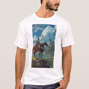 Caballero medieval iniciándose en una camiseta de 