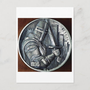 Caballero medieval. Moneda de níquel Hobo. Postal