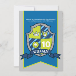 Caballeros escudo medieval niños invitaciones de 1